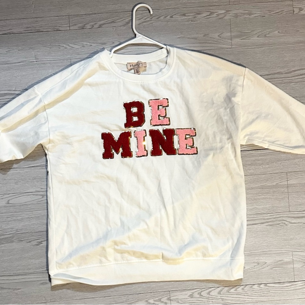 White Oversized Valentine Sweatshirt Philosophy XL